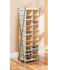 canvas and Silver 20 Pocket Shoe Unit