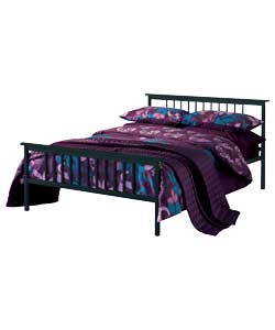 Black Metal Shaker Double Bed with Comfort Mattress