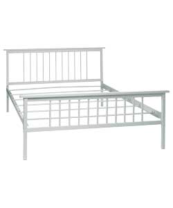 Capri White Metal Shaker Double Bed Frame only