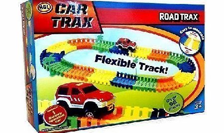 CAR TRAX CHILDRENS KIDS COLOURFUL CAR ROAD TRAX FLEXIBLE TOY TRACKS PLAY SET BOYS XMAS GIFTS