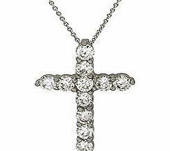 Silver chunky cross zirconia pendant