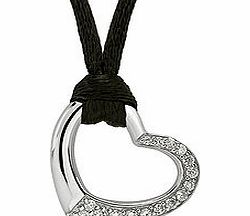 Silver cut-out zirconia heart pendant