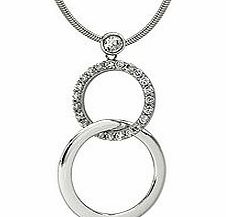 Silver double loop zirconia pendant