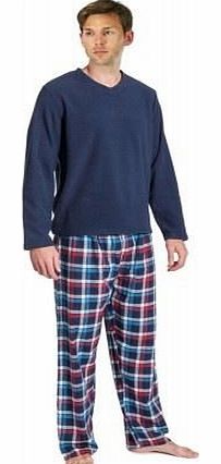 Cargo Bay Mens Cargo Bay Fleece Top Pyjamas 31B185 Navy M