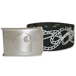 Logo Clip Belt Chrome - Black/White