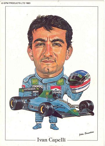 Caricature Postcards Ivan Capelli 1993 Leyton House Caricature Postcard (15cm x 10cm)