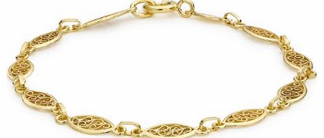 Carissima 9ct Yellow Gold Filigree Oval Bracelet 18cm/7``