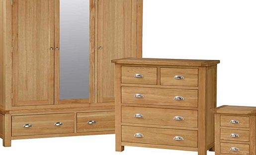 Carlisle Oak Galway Oak Triple Wardrobe Bedroom Set 584.045