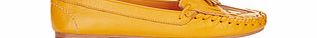 Yellow leather slip-on loafers
