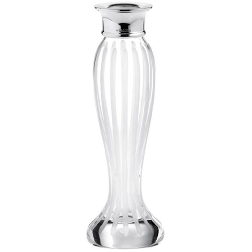 Carrs Of Sheffield Curvilinearand#39; Vase Tall- Crystal With Silver Top In Sterling Silver By Carrs Of Sheffield