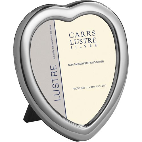 Carrs Of Sheffield Plain Heart Frame- Blue Velvet Back In Sterling Silver By Carrs Of Sheffield