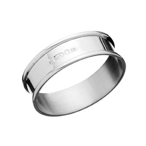 Carrs Of Sheffield Plain Round Narrow Napkin Ring With Wrap In Sterling Silver By Carrs Of Sheffield