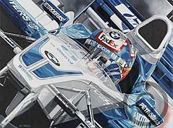 Colin Carter -Colombian Challenge- Juan Pablo Montoya- British GP 2002 Ltd Ed 75- Giclee Canvas str