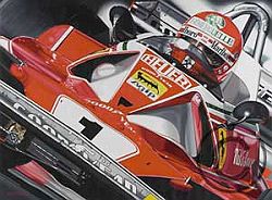 Carter Colin Carter -Niki- Niki Lauda- 1976 Ferrari Ltd Ed 100 Giclee Canvas stretched on to 2`` stretcher