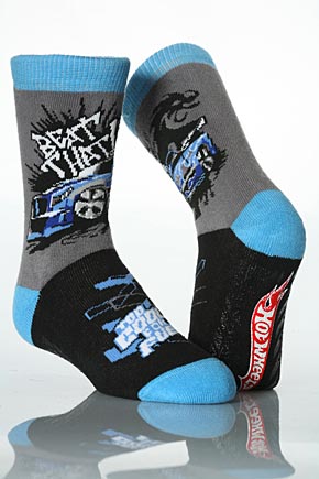 Boys 1 Pair HotWheels Too Cool For Fuel Grip n Go Slipper Socks 12.5 - 3.5 Boys