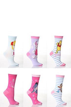 Cartoon Heroes Ladies 3 Pair TM Winnie The Pooh and Friends