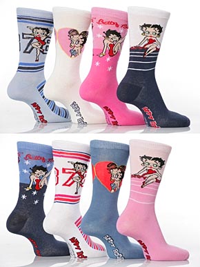 Ladies 3 Pairs TM Betty Boop Socks Assorted Pack