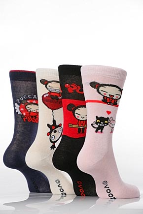 Ladies 3 Pairs TM Pucca Socks Assorted Pack