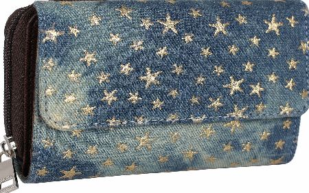 CASA DI BORSE Star Denim Medium Purse