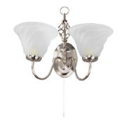 Twin Wall Light, Satin Nickel