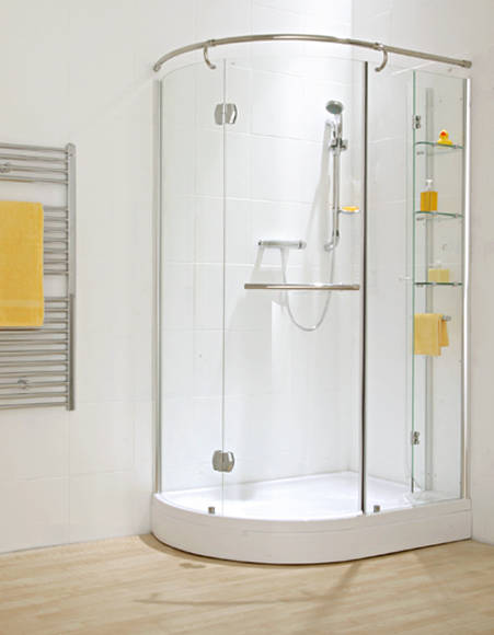 Storage Off-set Shower Enclosure (Left)