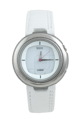 Felite White Leather Watch LWQ 300LU 7EER