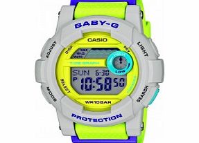 Casio Ladies Baby-G Grey Yellow Resin Digital