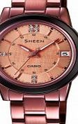 Casio Ladies Sheen Bronze Watch with Swarovski