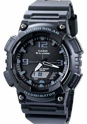 Casio Mens Black Analogue and Digital Solar Watch