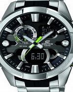 Casio Mens Edifice Black Silver Analogue-Digital