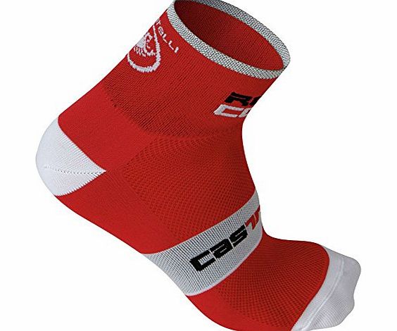 Castelli Rosso Corsa Sock - Red, L/XL (6cm)