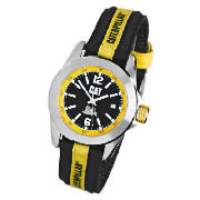 CAT big twist logo nylon strap watch