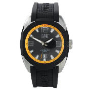 CAT BLACK RUBBER JUNCTION ROUND WATCH