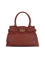 Brown Soft Calf Leather Large Satchel Bag