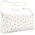 Caterina Lucchi Large White Rhinestone Leather Clutch