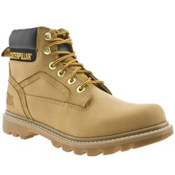 Male Caterpillar Stick Shift Nubuck Upper Casual Boots in Natural