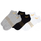 Mens Three Pack Trainer Sock Black/Grey/White