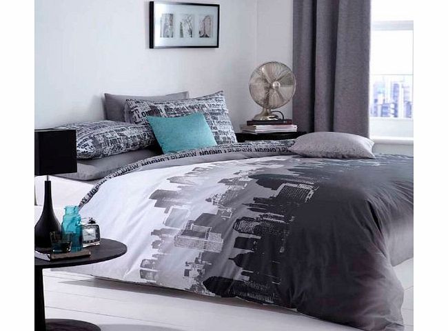 Catherine Lansfield City Scape Duvet Set - Multi - Single