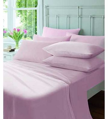 Catherine Lansfield Flannelette Pink Fitted Sheet - Kingsize