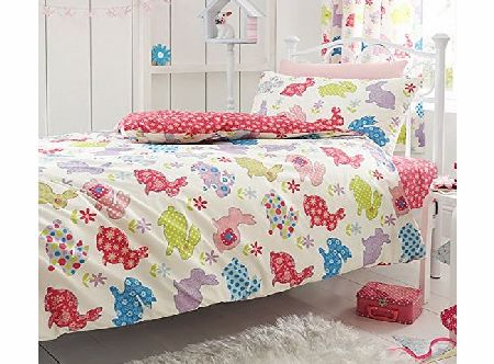 Catherine Lansfield Kids Bunnies Duvet Cover Set, Multi, Single