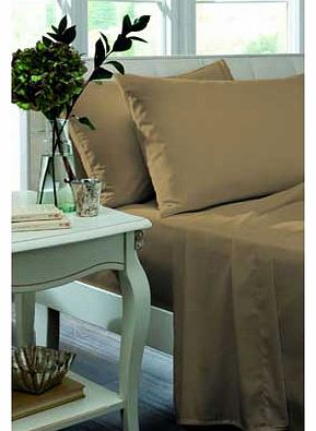 Catherine Lansfield Percale Non Iron Caramel Fitted Sheet - Kingsize