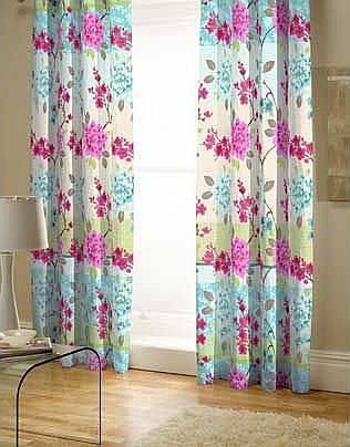 Saigon Pencil Pleat Lined Curtains 168x183cm -