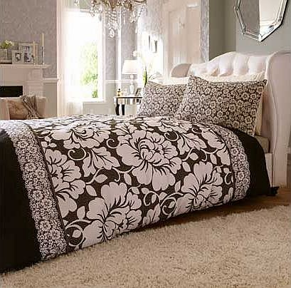 Catherine Lansfield Victoriana Black Duvet Cover