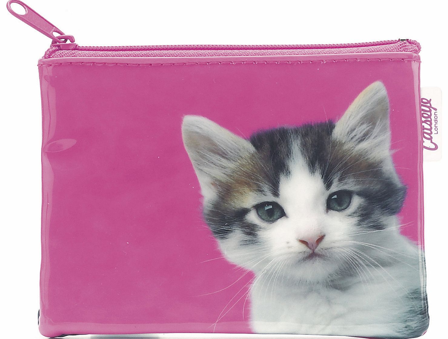 Kitten On Hot Pink Zip Purse