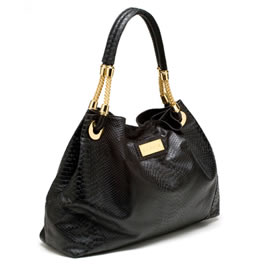 Cc Skye Black Python Leather Ashley Bag