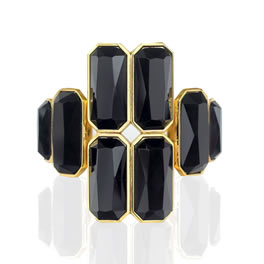 Handcut Black Stone 1975 Icon Cuff