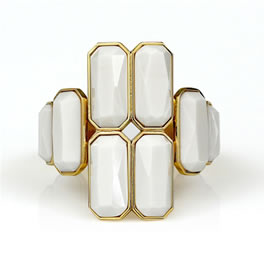 Handcut White Stone 1975 Icon Cuff