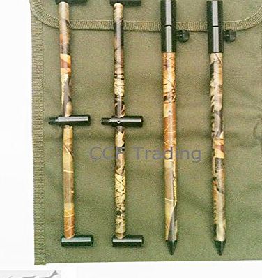 CCF Trading 2 X CAMO BANKSTICKS   2 BUZZ BARS 3 ROD amp; CASE CARP FISHING TACKLE NGT