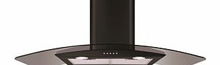 CDA ECP92BL Curved Glass 90cm Chimney Hood in