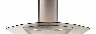 CDA ECP92SS Curved Glass 90cm Chimney Hood in